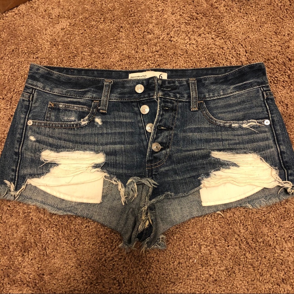 A&F low rise denim shorts